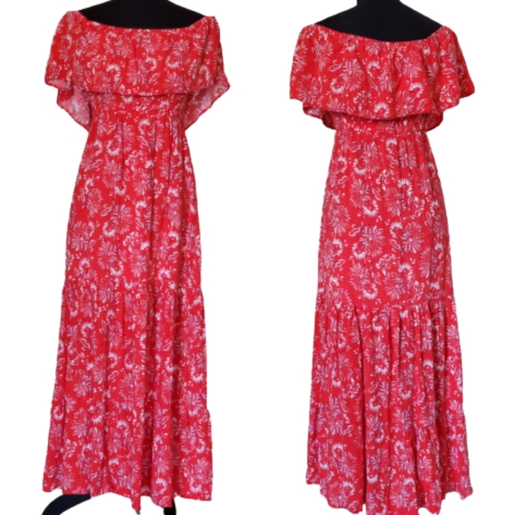 Flying Tomato Maxi Dress Off-Shoulder Ruffles Rayo - Picture 2 of 11